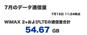 WiMAX半月分のデータ通信量